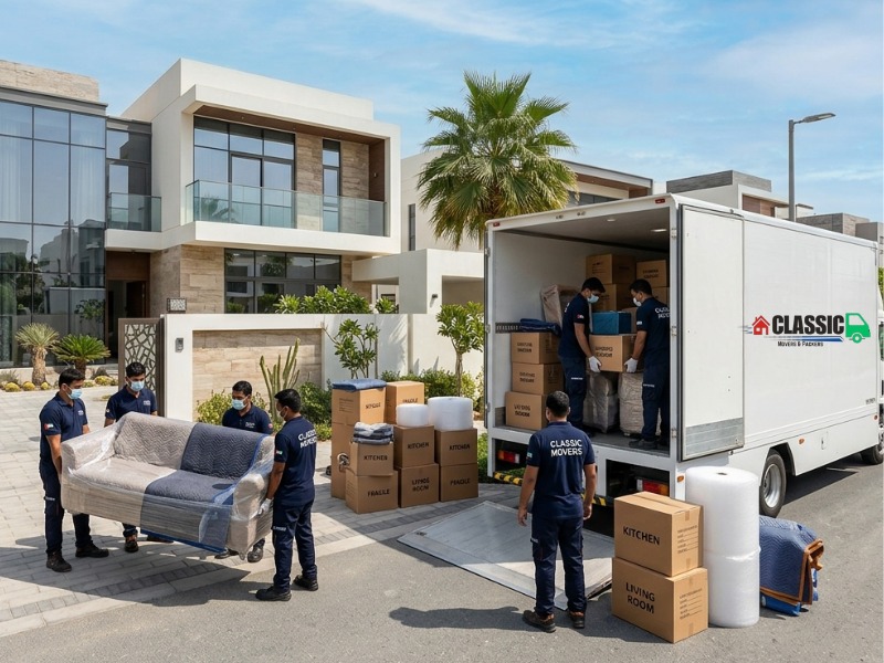 Professional Movers in JLT Dubai handling furniture packing and relocation services
